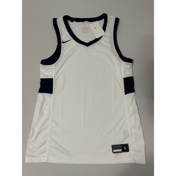 Nike Other - Nike Stock Fadeaway Basketball Jersey Men's‎ Small CQ4349-107 White/Blue Trim